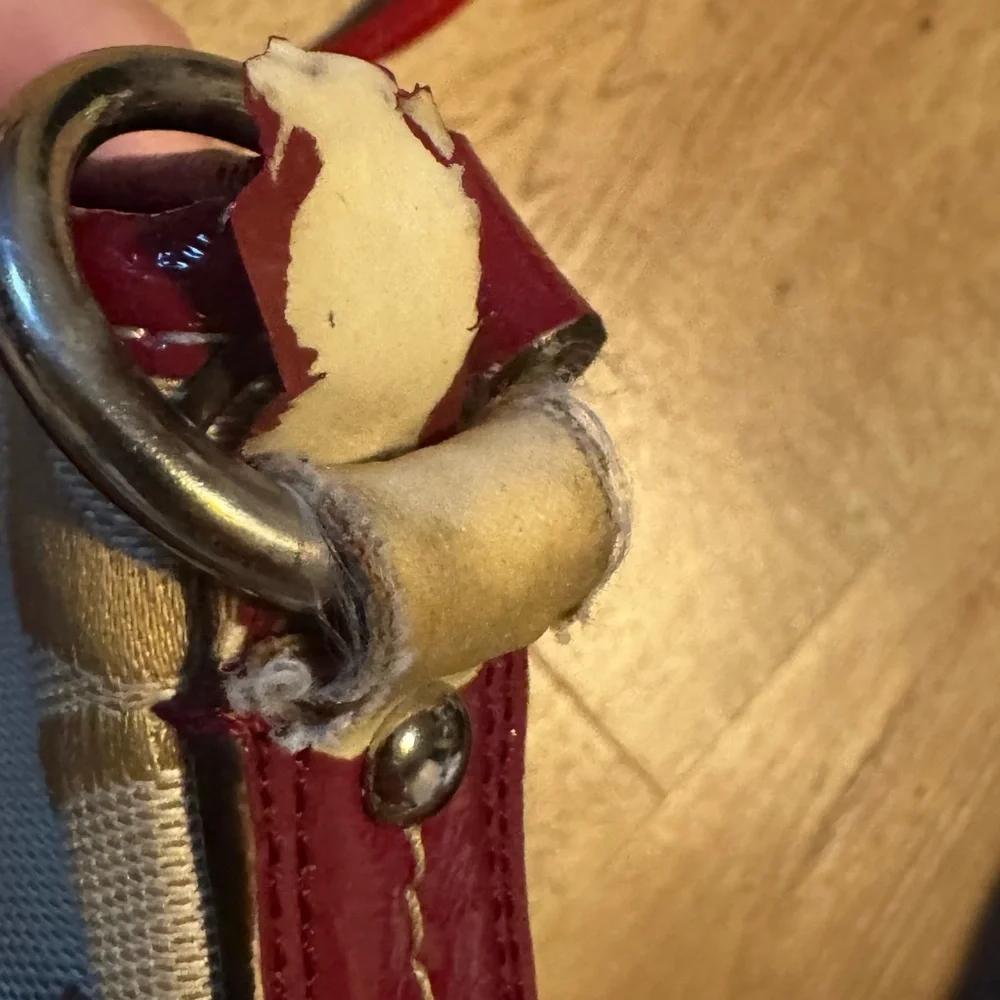 Coach Signature C Jacquard Canvas Crossbody Bag Burgundy Trim